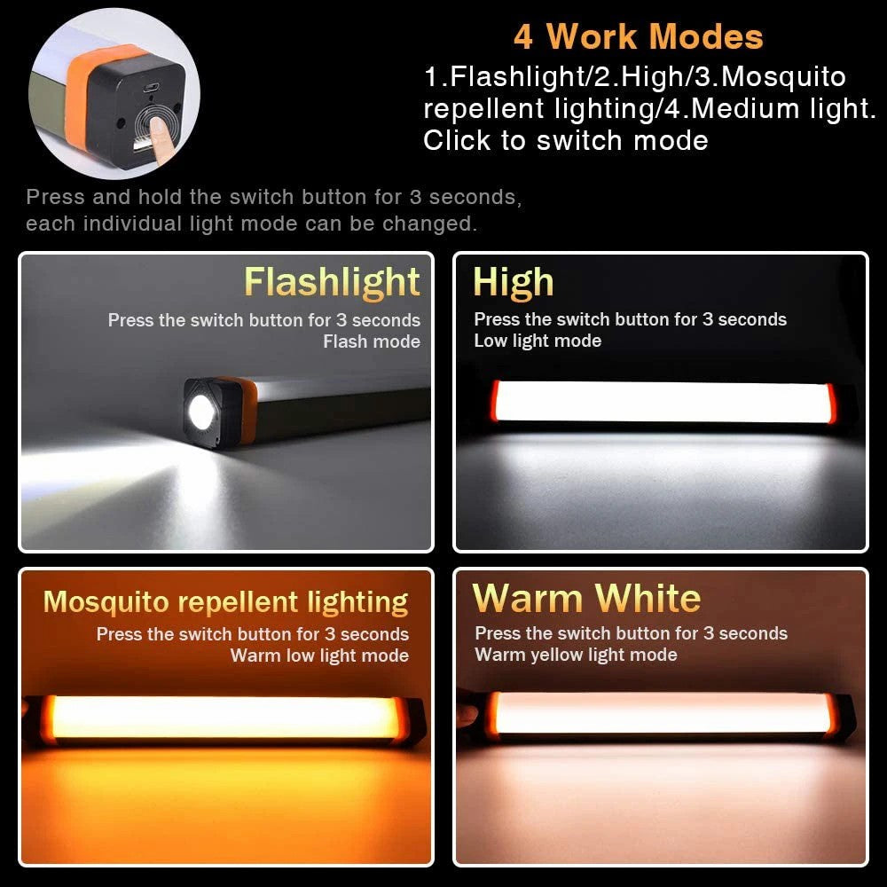 C2 22cm Rechargeable Magnetic Work Light 3.5W LED Camping Light USB Rechargeable Phone Charger C2 22cm Rechargeable Magnetic Work Light 3.5W LED Camping Light USB Rechargeable Phone Charger